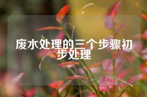 废水处理的三个步骤初步处理