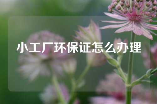 小工厂环保证怎么办理