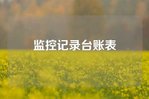 监控记录台账表