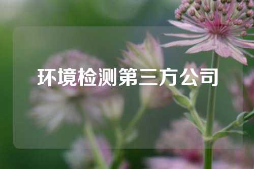 环境检测第三方公司