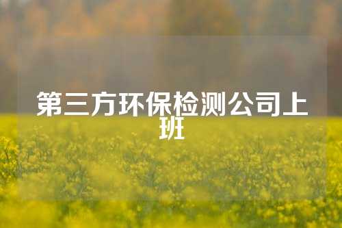 第三方环保检测公司上班