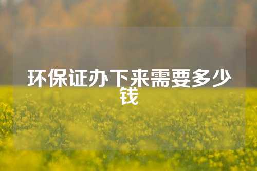 环保证办下来需要多少钱