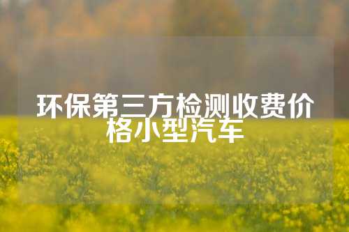 环保第三方检测收费价格小型汽车