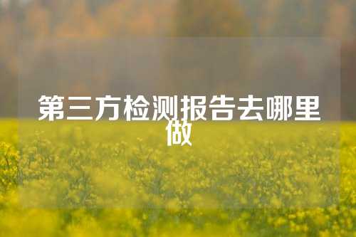 第三方检测报告去哪里做