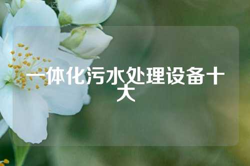 一体化污水处理设备十大