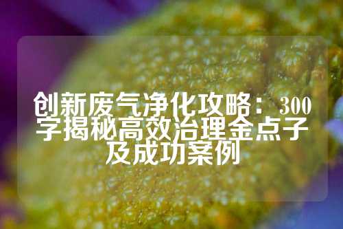 创新废气净化攻略：300字揭秘高效治理金点子及成功案例
