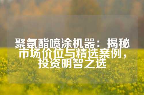 聚氨酯喷涂机器：揭秘市场价位与精选案例，投资明智之选