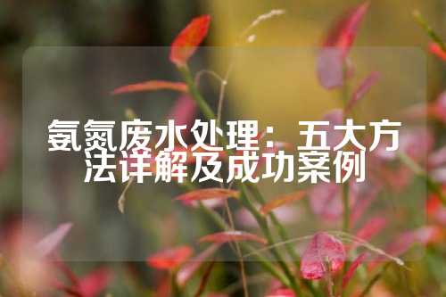 氨氮废水处理：五大方法详解及成功案例