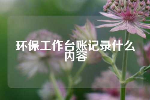 环保工作台账记录什么内容