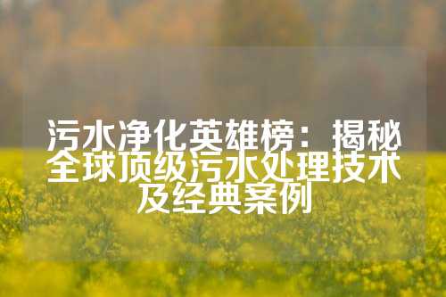 污水净化英雄榜：揭秘全球顶级污水处理技术及经典案例