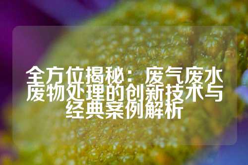 全方位揭秘：废气废水废物处理的创新技术与经典案例解析