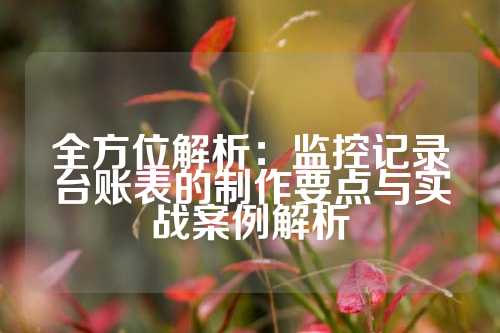 全方位解析：监控记录台账表的制作要点与实战案例解析