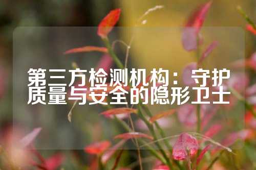 第三方检测机构：守护质量与安全的隐形卫士