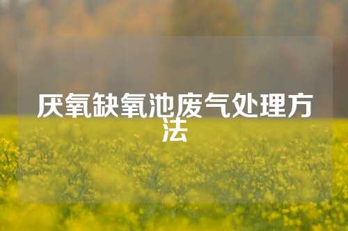 厌氧缺氧池废气处理方法