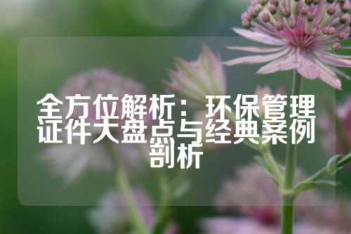 全方位解析：环保管理证件大盘点与经典案例剖析