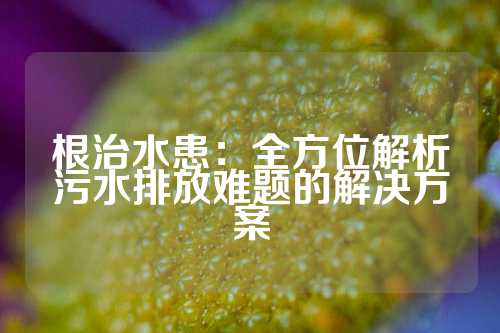 根治水患：全方位解析污水排放难题的解决方案