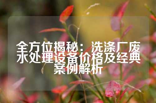 全方位揭秘：洗涤厂废水处理设备价格及经典案例解析
