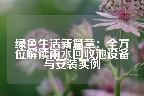 绿色生活新篇章：全方位解读雨水回收池设备与安装实例