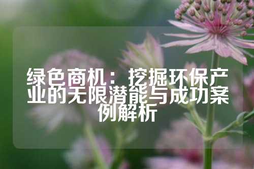 绿色商机：挖掘环保产业的无限潜能与成功案例解析