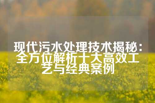 现代污水处理技术揭秘：全方位解析十大高效工艺与经典案例