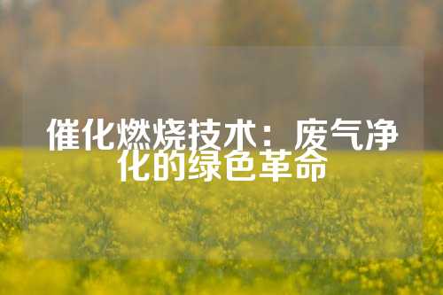 催化燃烧技术：废气净化的绿色革命