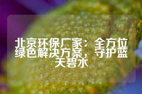 北京环保厂家：全方位绿色解决方案，守护蓝天碧水