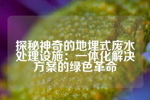 探秘神奇的地埋式废水处理设施：一体化解决方案的绿色革命
