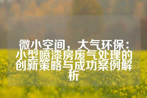 微小空间,大气环保:小型喷漆房废气处理的创新策略与成功案例解析