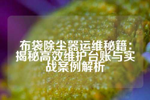 布袋除尘器运维秘籍：揭秘高效维护台账与实战案例解析