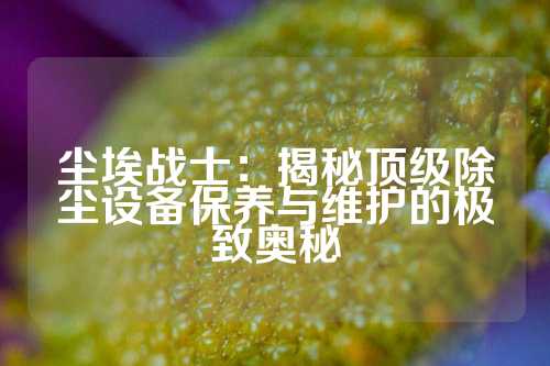 尘埃战士：揭秘顶级除尘设备保养与维护的极致奥秘