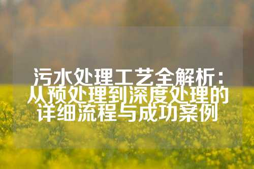污水处理工艺全解析：从预处理到深度处理的详细流程与成功案例