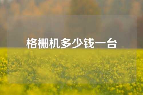 格栅机多少钱一台