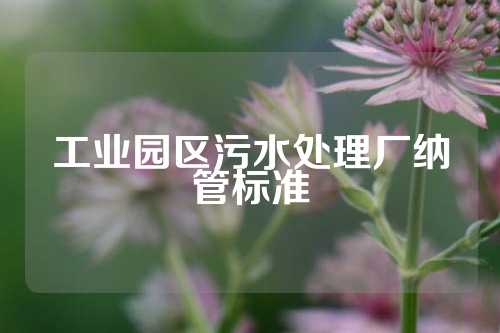 工业园区污水处理厂纳管标准