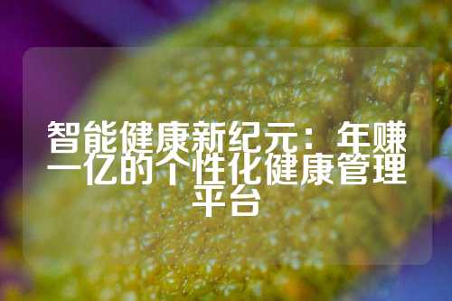 智能健康新纪元:年赚一亿的个性化健康管理平台
