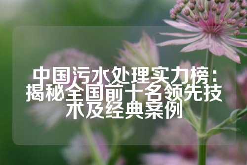 中国污水处理实力榜：揭秘全国前十名领先技术及经典案例