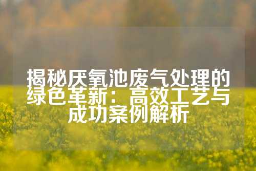 揭秘厌氧池废气处理的绿色革新：高效工艺与成功案例解析